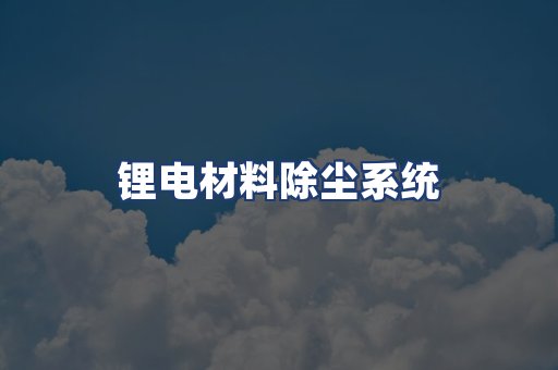 锂电材料除尘系统